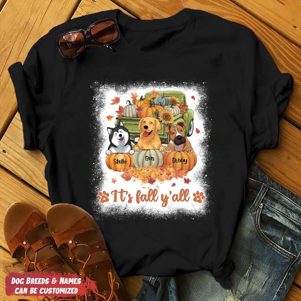 It's Fall Y'All - Personalized Tshirt, Gift For Dog Lover