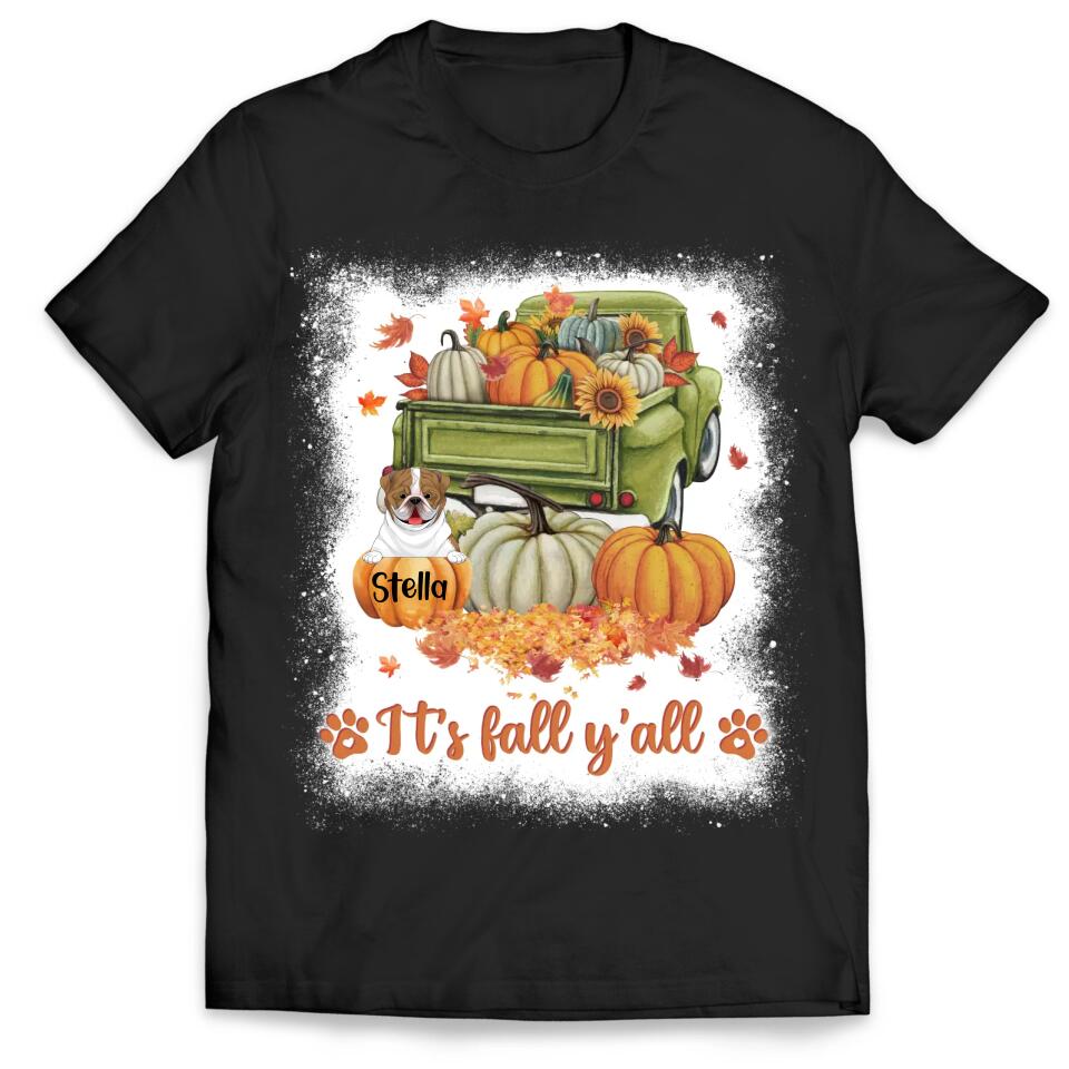 It's Fall Y'All - Personalized Tshirt, Gift For Dog Lover