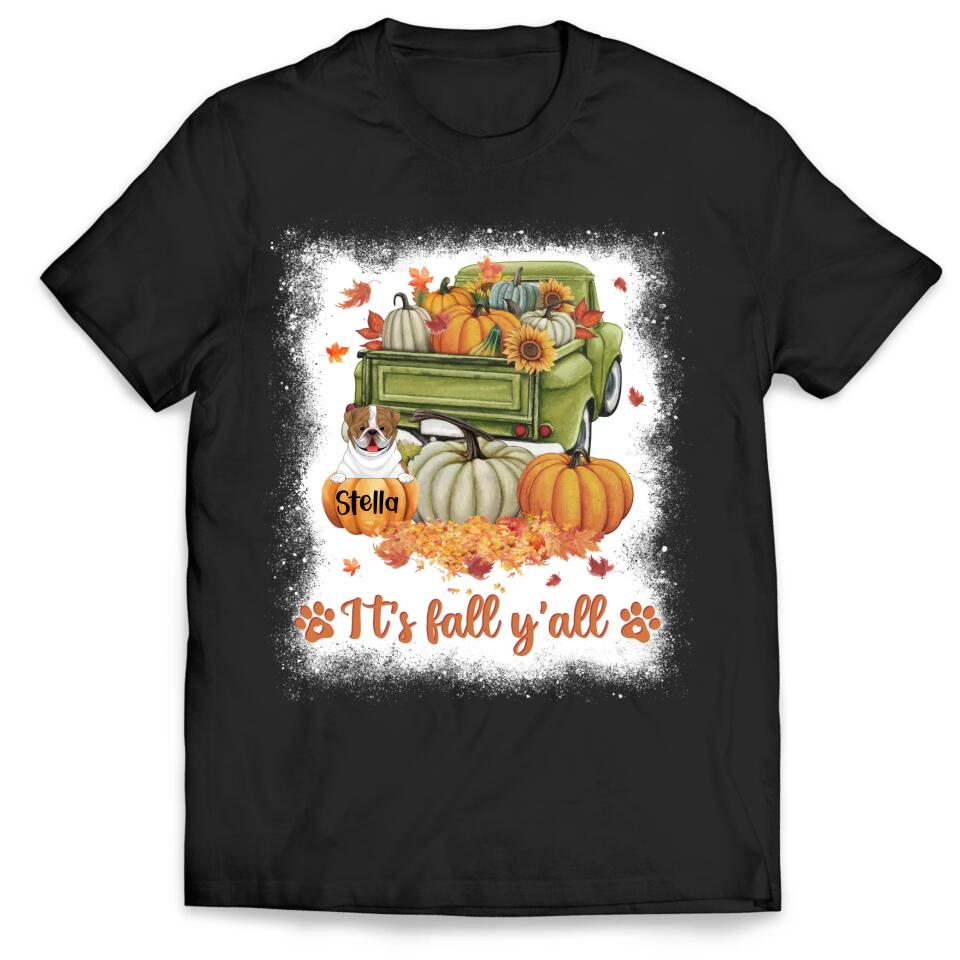 It's Fall Y'All - Personalized Tshirt, Gift For Dog Lover