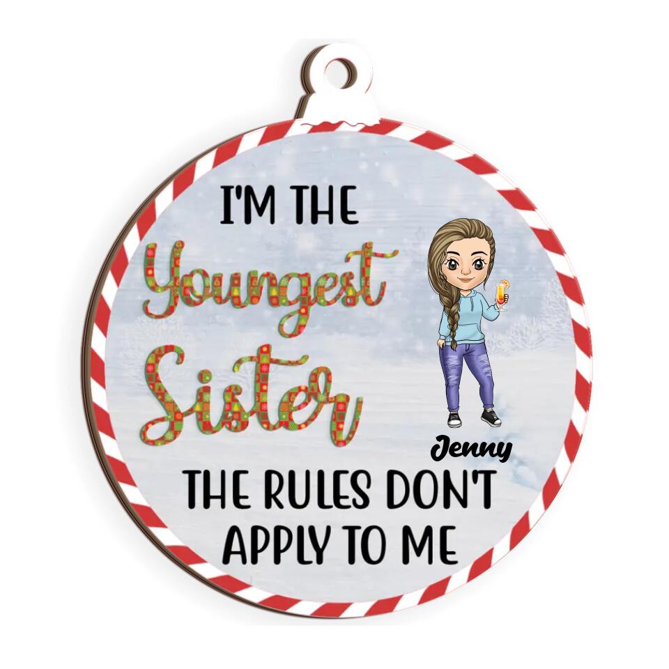 I'm The Oldest Sister - Gift For Siblings - Personalized Custom Wooden Ornament