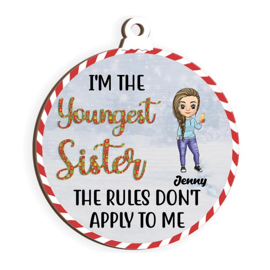 I'm The Oldest Sister - Gift For Siblings - Personalized Custom Wooden Ornament
