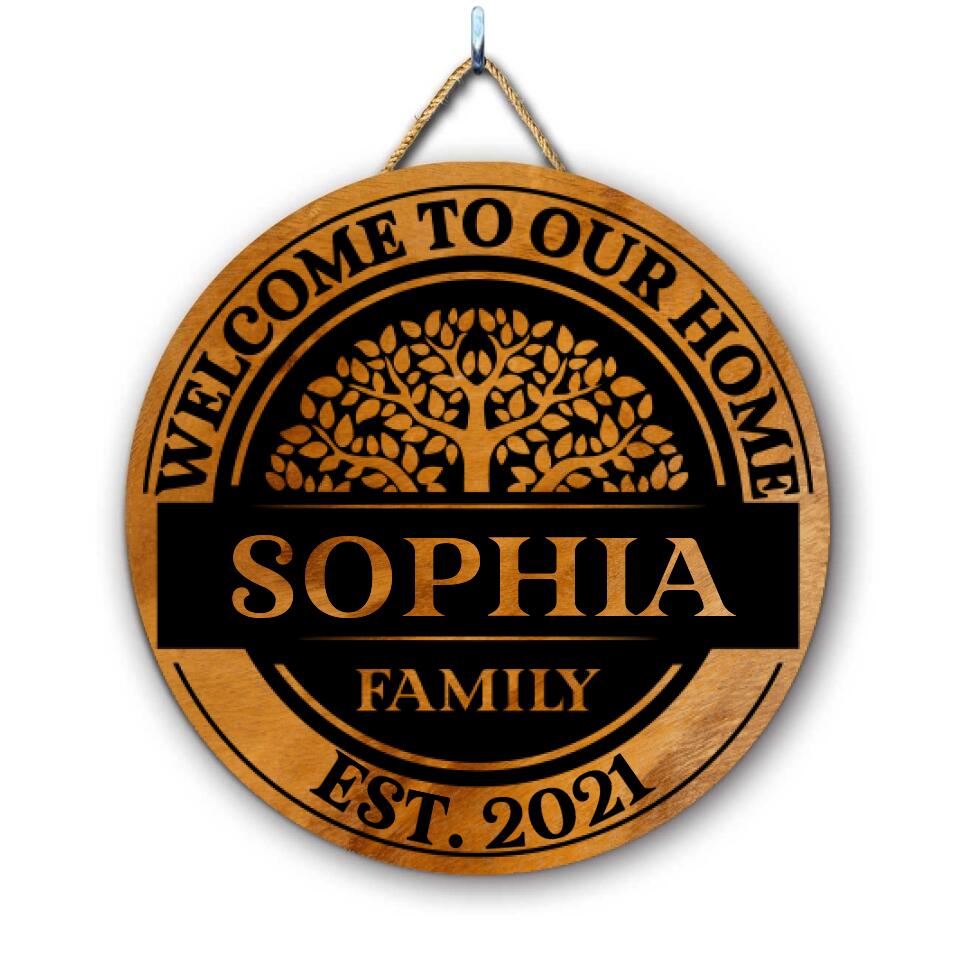 Welcome To Our Home - Personalized Door Sign