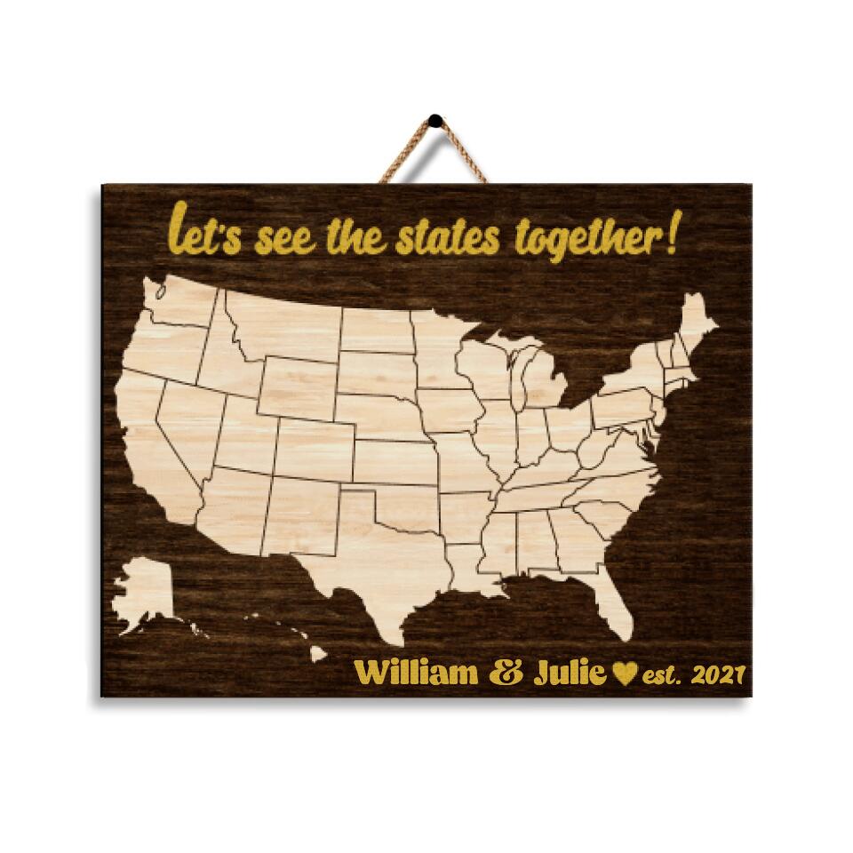 American Shape Sign | Custom 2 Layer Sign | Anniversary Gift