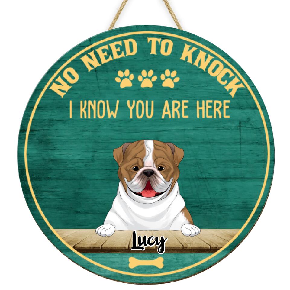 No Need To Knock We Know You Are Here - Personalized 2 Layer Round Wooden Sign