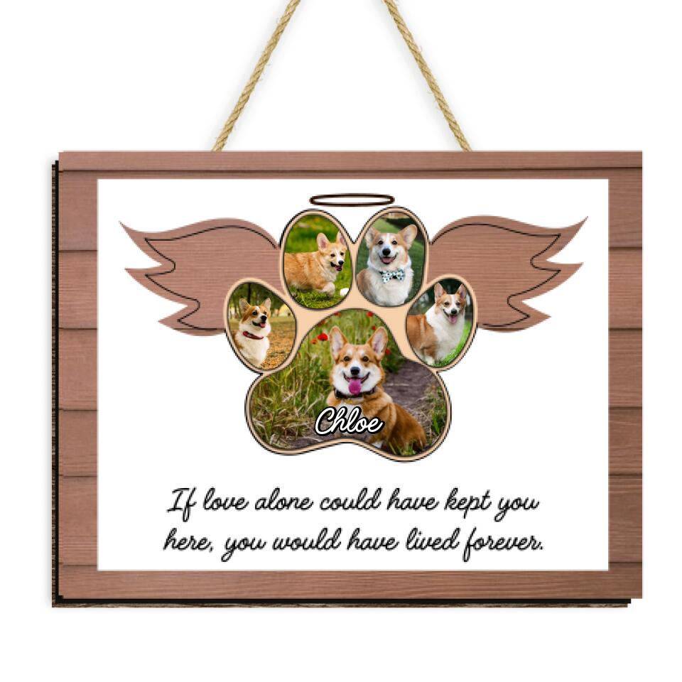 Pet Memories 2 Layer Sign - Dog Paw With A Wings