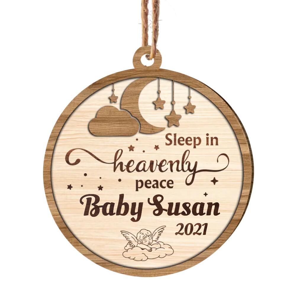 Sleep in Heavenly Peace Infant Loss Memorial Ornament Sympathy Gift | Personalized Bereavement Present | Miscarriage | Christmas Remembrance