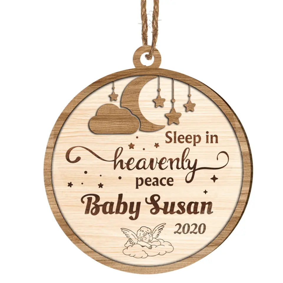 Sleep in Heavenly Peace Infant Loss Memorial Ornament Sympathy Gift | Personalized Bereavement Present | Miscarriage | Christmas Remembrance