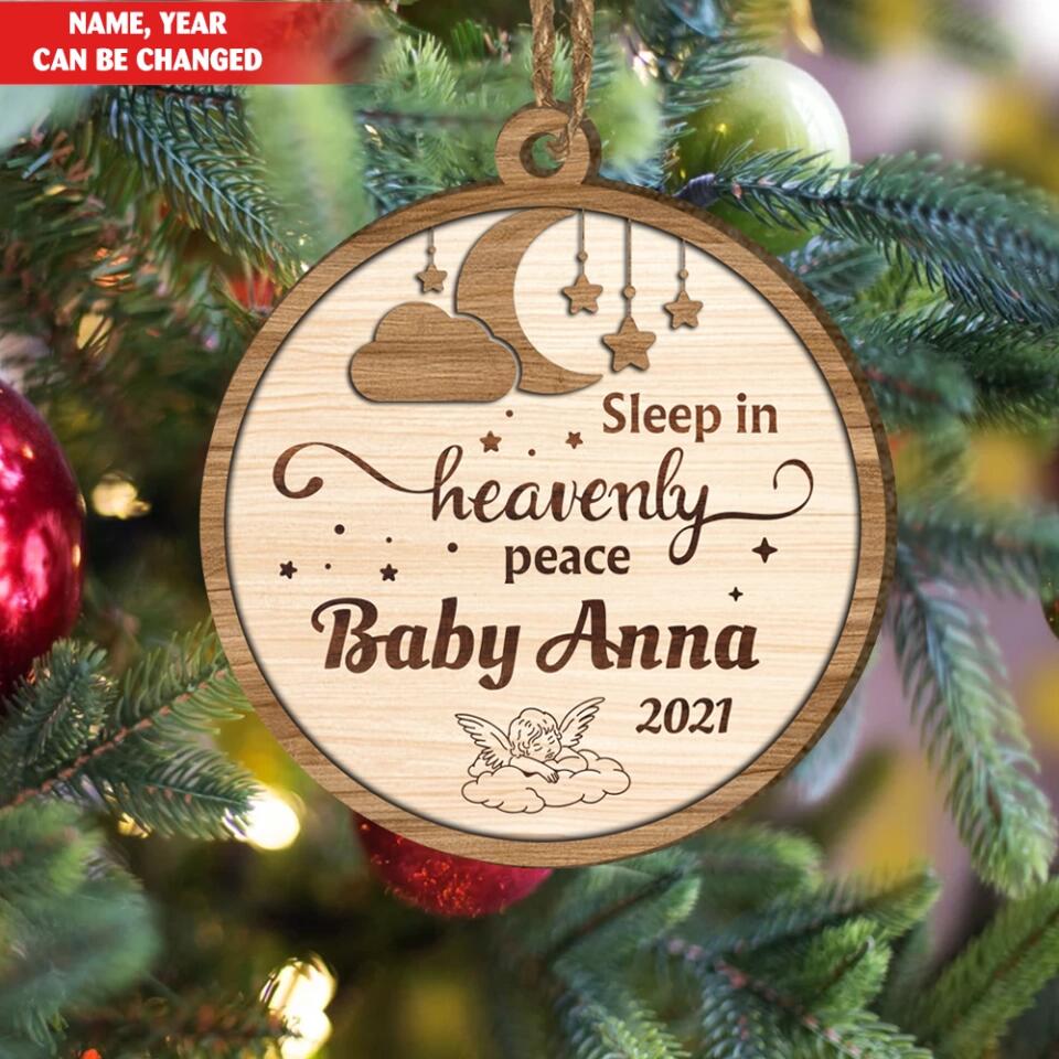 Sleep in Heavenly Peace Infant Loss Memorial Ornament Sympathy Gift | Personalized Bereavement Present | Miscarriage | Christmas Remembrance