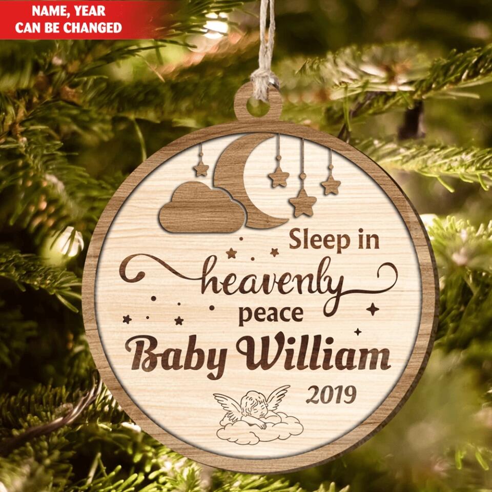 Sleep in Heavenly Peace Infant Loss Memorial Ornament Sympathy Gift | Personalized Bereavement Present | Miscarriage | Christmas Remembrance