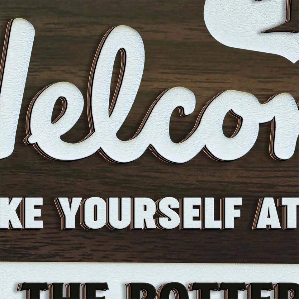 Welcome Sign, National Parks Style - Personalized 2 Layer Sign