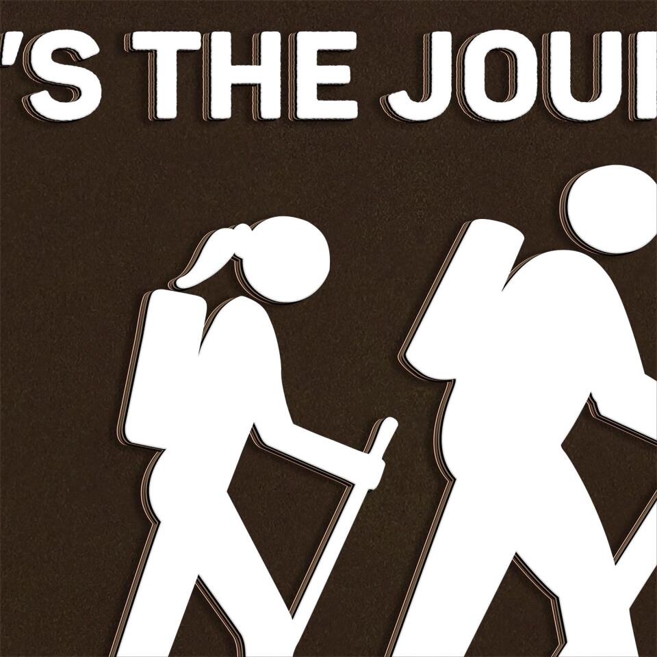 Hiking Couple Wilderness Outdoor Sign - Personalized 2 Layer Sign