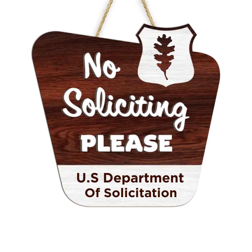 No Soliciting Sign National Parks Style - Personalized 2 Layer Sign