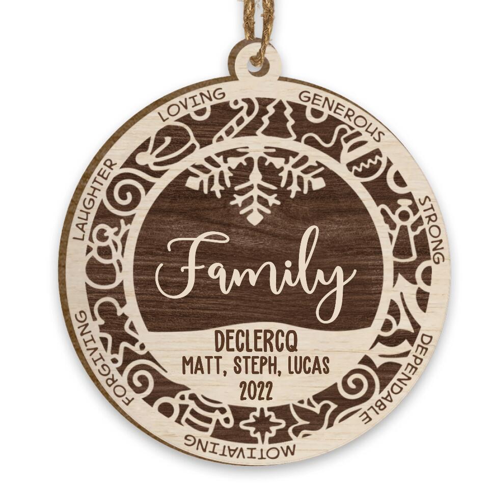 Family Christmas Ornament - Personalized Wooden Ornament, Gift For Family, Friend