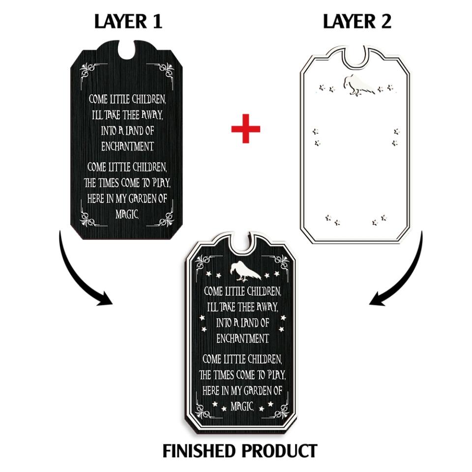 Come Little Children Primitive Halloween 2 Layer Wood Sign