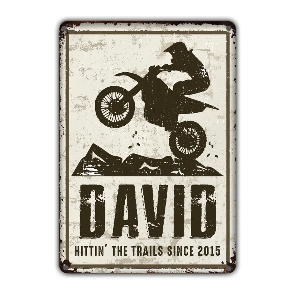 Metal Sign Rider Vintage Dirt Bike Motorcross Riders - Personalized Metal Sign ...