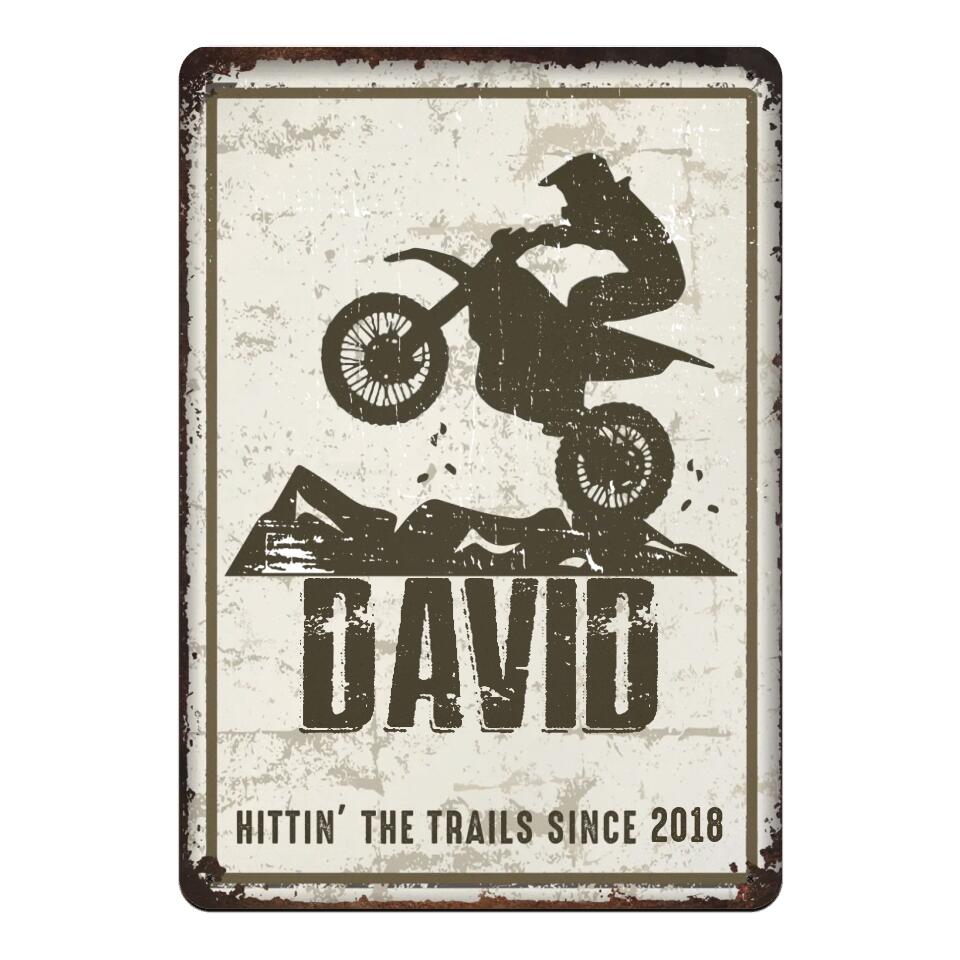Vintage Dirt Bike Motorcross Riders - Personalized Metal Sign