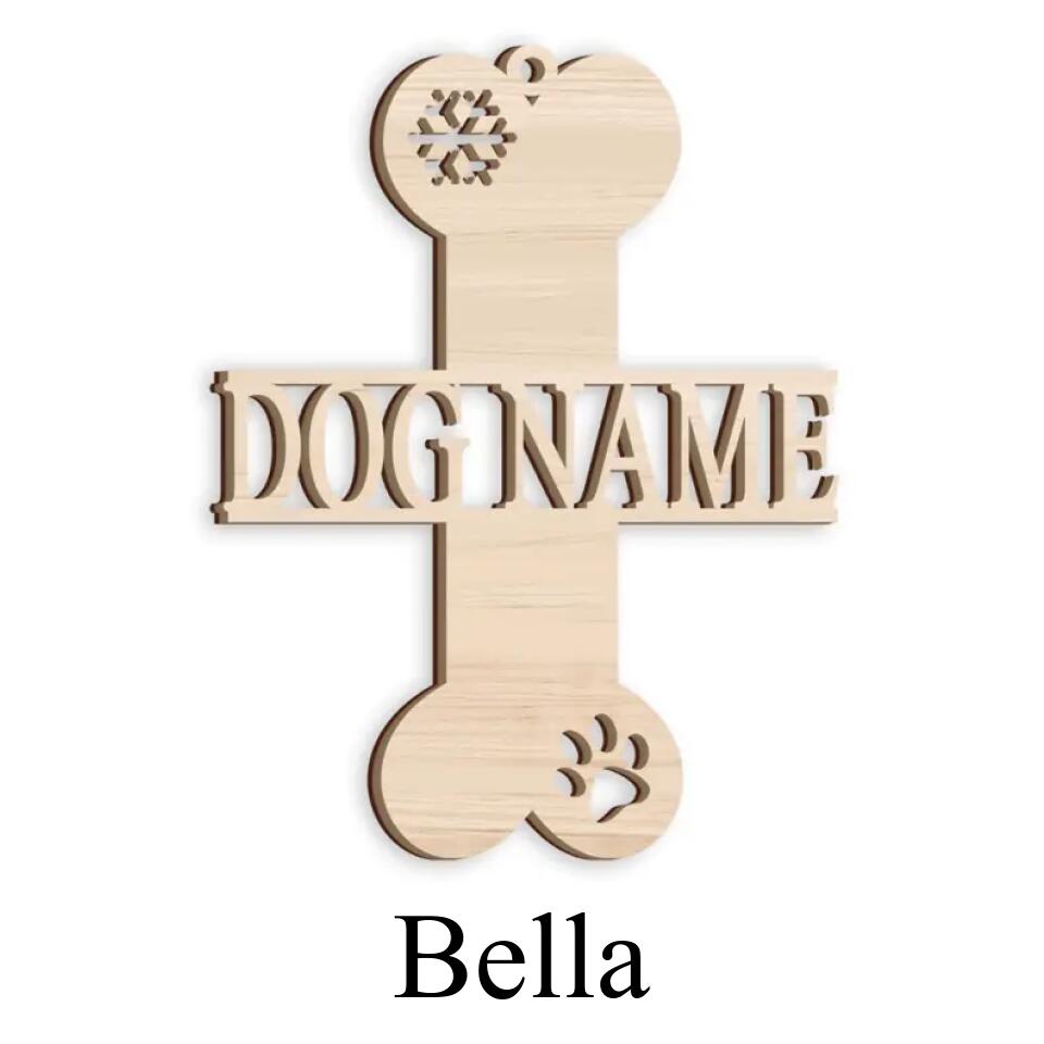 Personalized Dog Bone Ornament, Unique Gift For Dog Lovers, Wooden Ornament