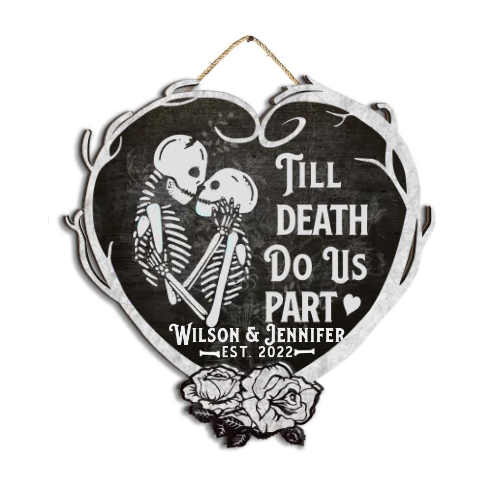 Halloween Skeletons Wedding Personalized 2 Layer Sign