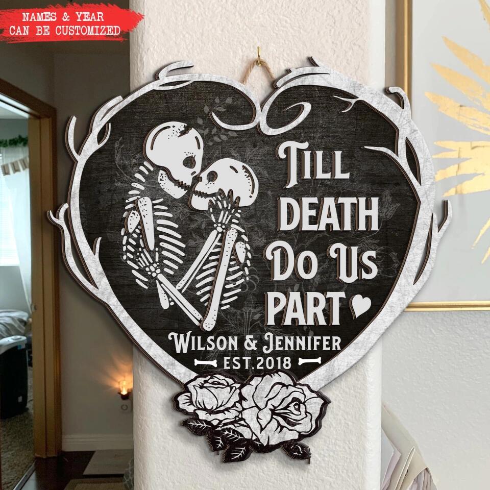 Halloween Skeletons Wedding Personalized 2 Layer Sign