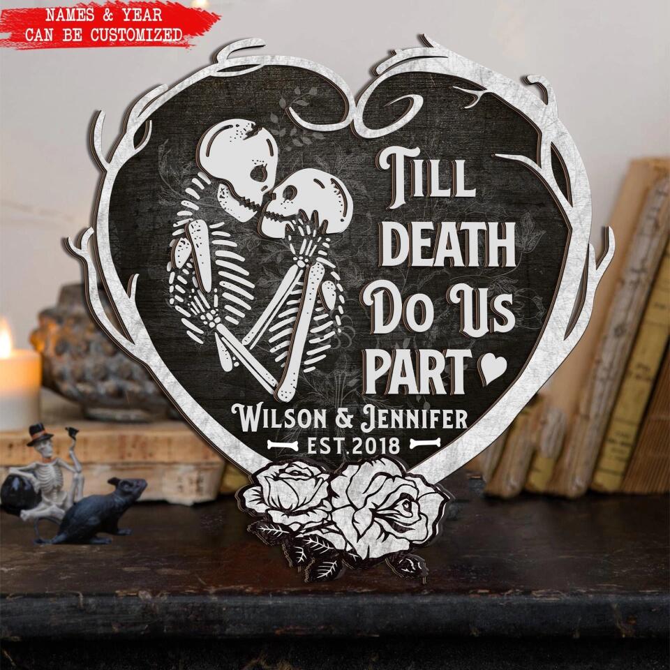 Halloween Skeletons Wedding Personalized 2 Layer Sign