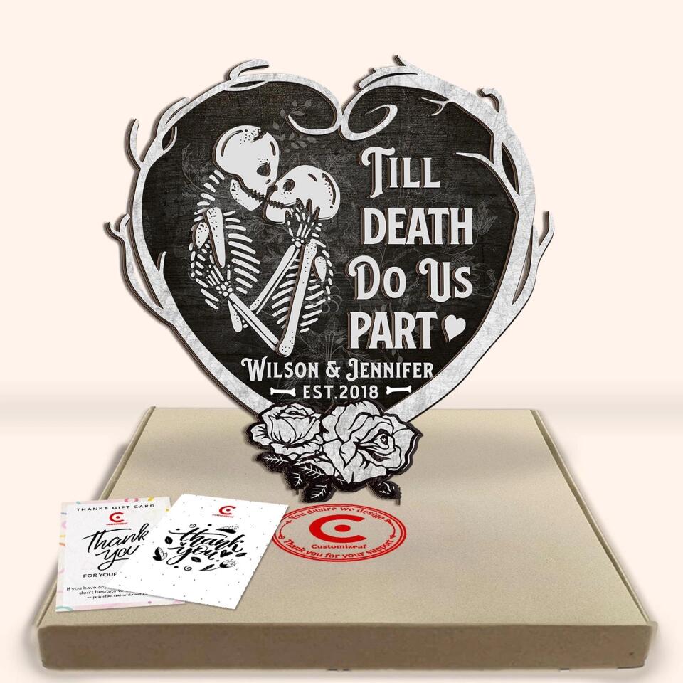 Halloween Skeletons Wedding Personalized 2 Layer Sign