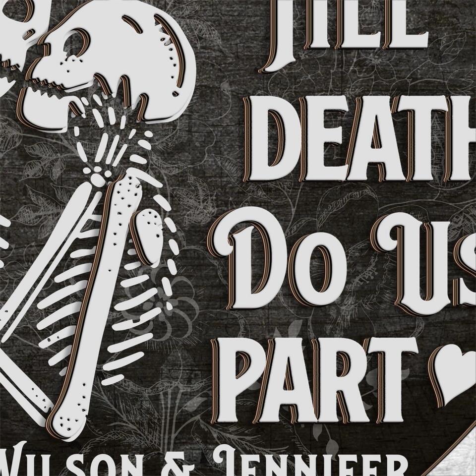 Halloween Skeletons Wedding Personalized 2 Layer Sign