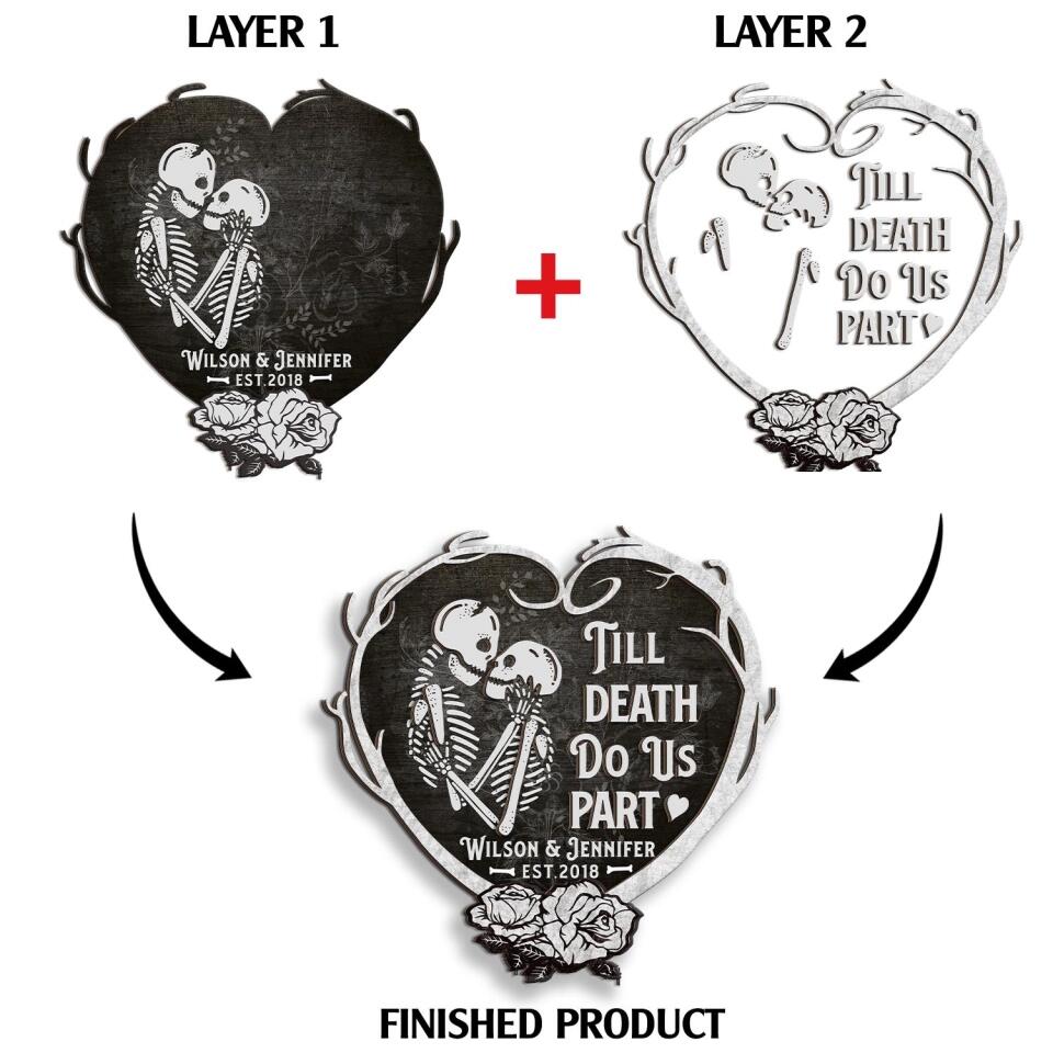 Halloween Skeletons Wedding Personalized 2 Layer Sign