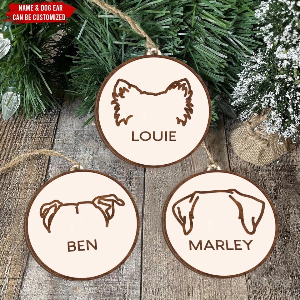 Personalized Dog Ear Ornament - Personalized ornament