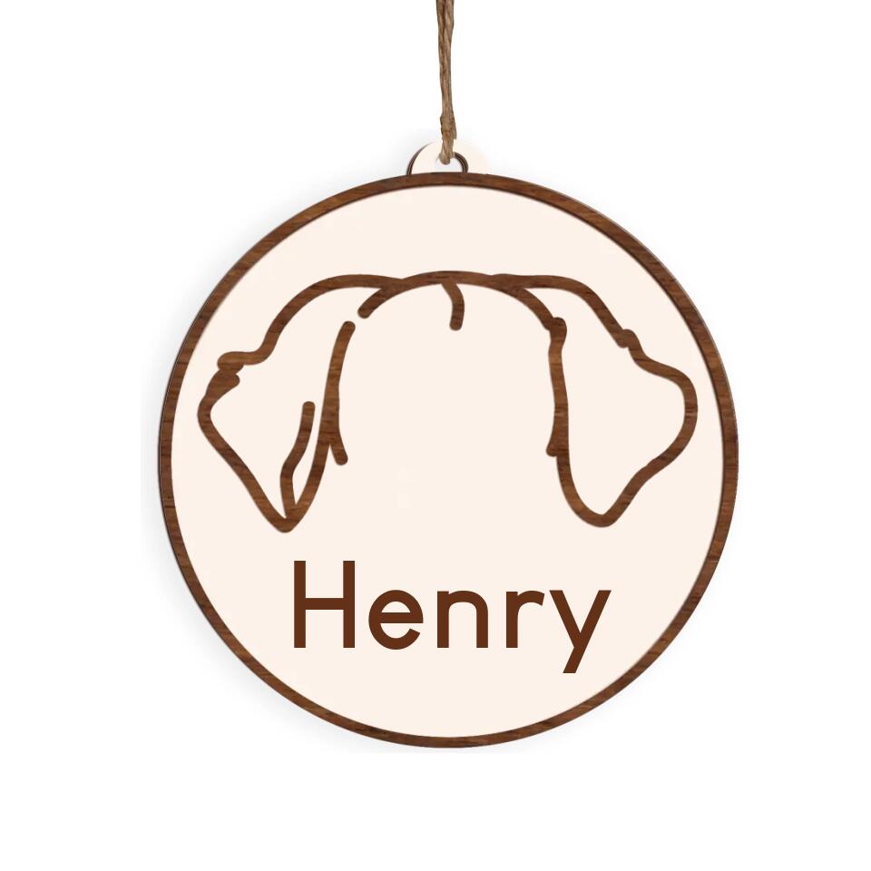 Personalized Dog Ear Ornament - Personalized ornament