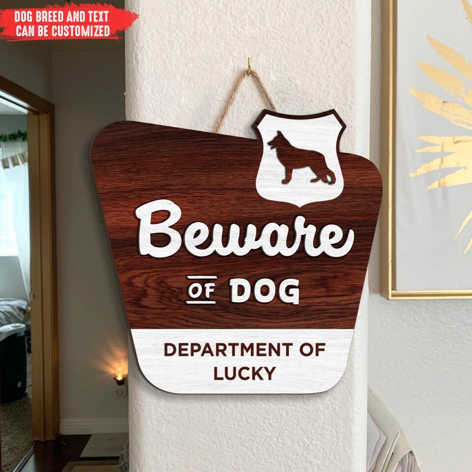 Personalized Beware Of Dog Sign - Personalized 2 Layer Sign