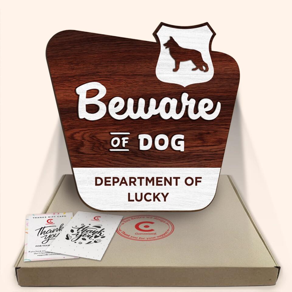 Personalized Beware Of Dog Sign - Personalized 2 Layer Sign