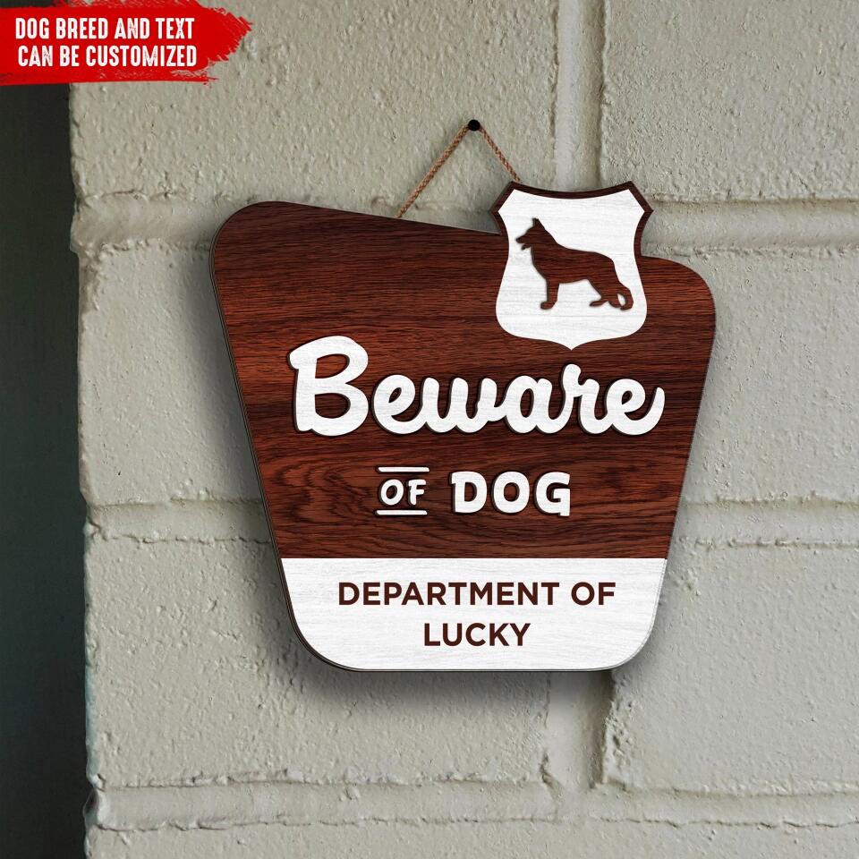 Personalized Beware Of Dog Sign - Personalized 2 Layer Sign