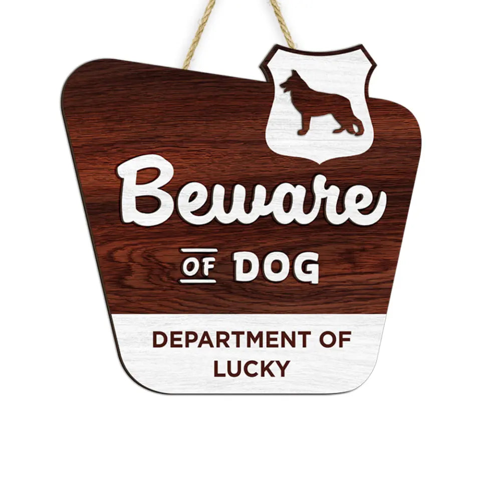 Personalized Beware Of Dog Sign - Personalized 2 Layer Sign