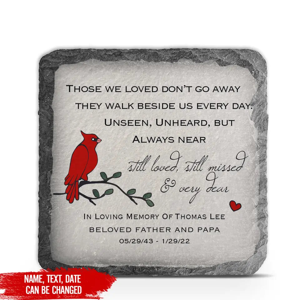 Memorial Stone with Cardinal. PERSONALIZED Memorial Gift for Home or Garden