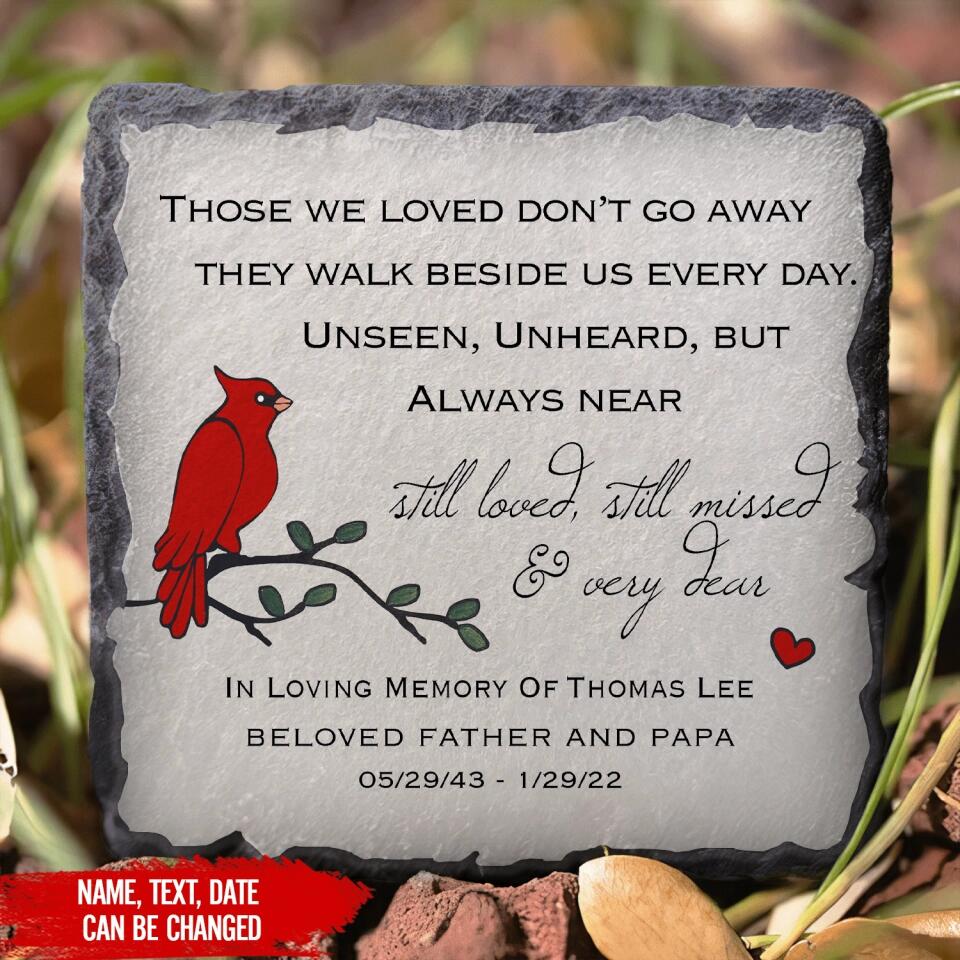 Memorial Stone with Cardinal. PERSONALIZED Memorial Gift for Home or Garden