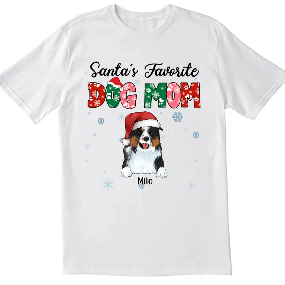 Santa's Favorite Dog Mom Shirt - Personalized Shirt