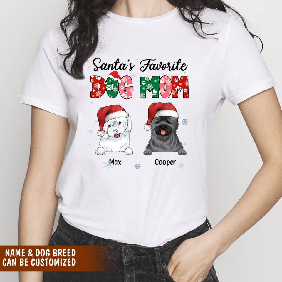 Santa's Favorite Dog Mom Shirt - Personalized Shirt