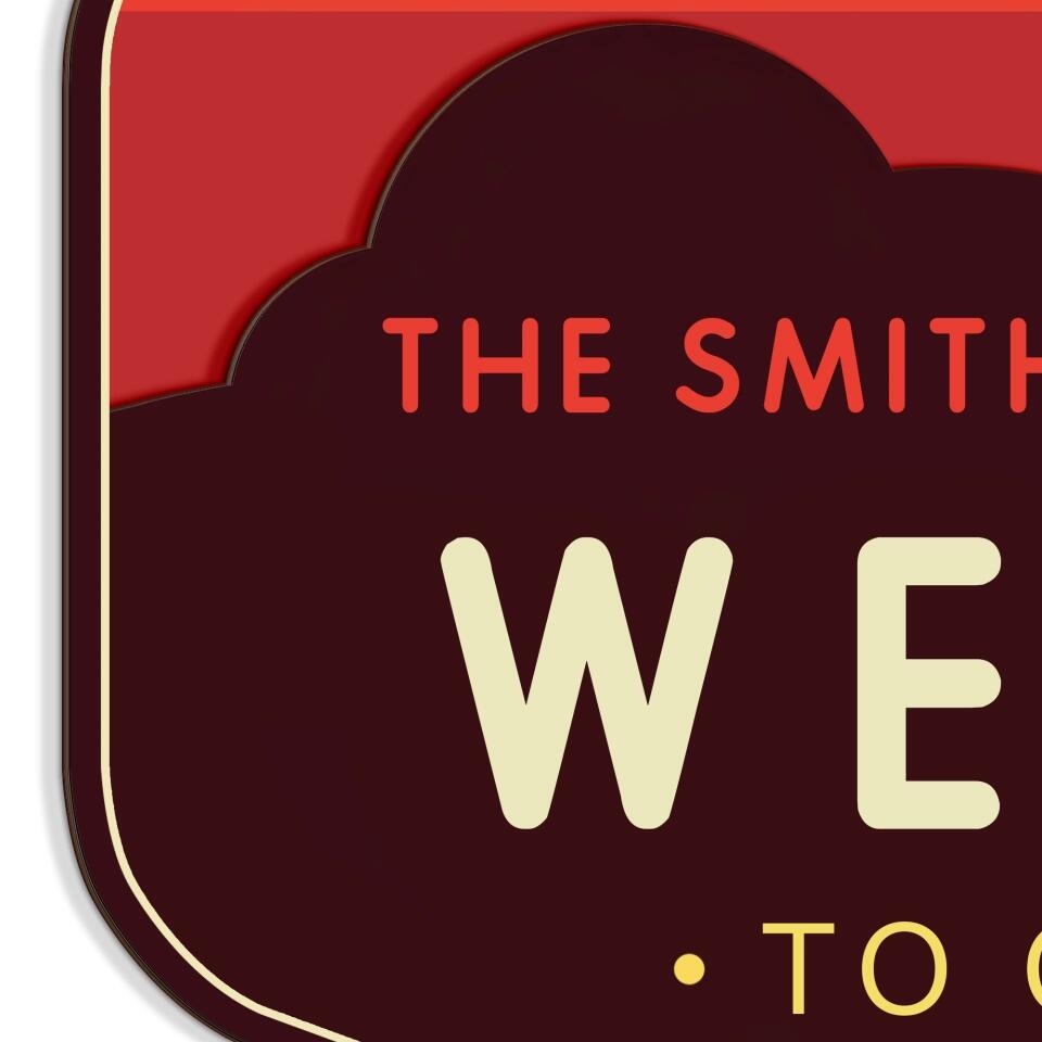 Sun Set Welcome To Our Adventure - Personalize 2 Layer Sign