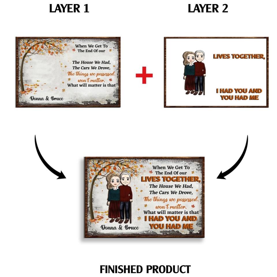 When We Get To The End Of Our Lives Together The House We Had - Personalized 2 Layer Sign