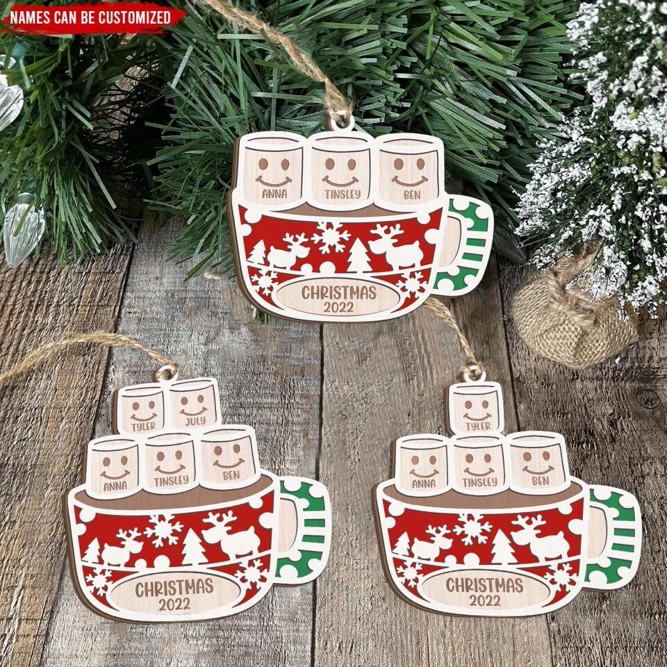 Hot Cocoa Marshmallow - Personalized Christmas Ornament