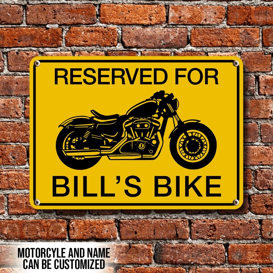 Personalized Reserved For Motorcycle - Personalized Metal Sign