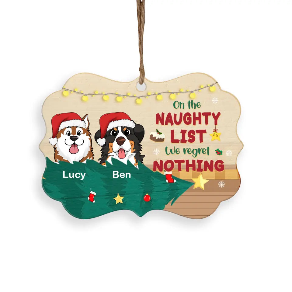 On The Naughty List - Personalized Shaped Ornament, Gift For Dog Lover