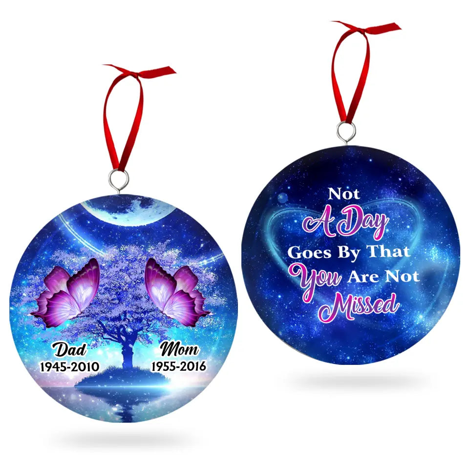 Not A Day Goes By That You Are Not Missed - Personalized 3D Metal Ornament, Two-Sided Printed