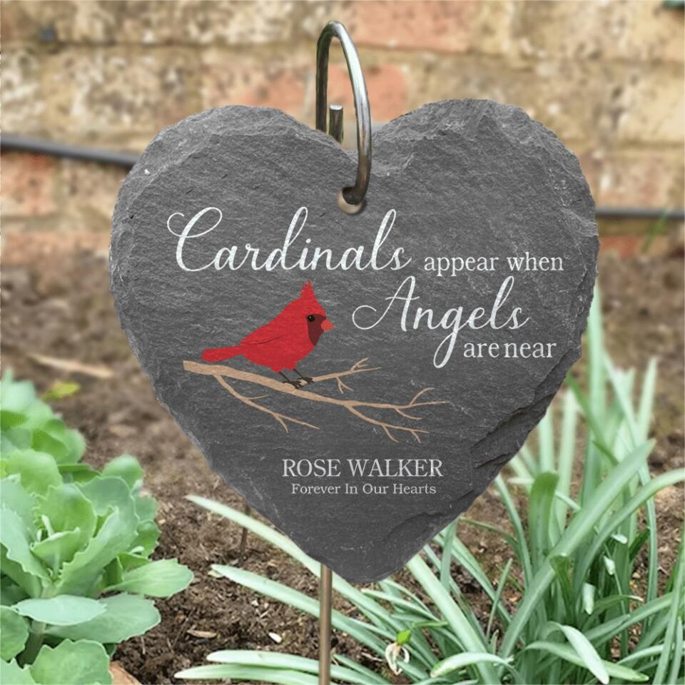 Cardinals Appear When Memorial - Personalized Garden Stone