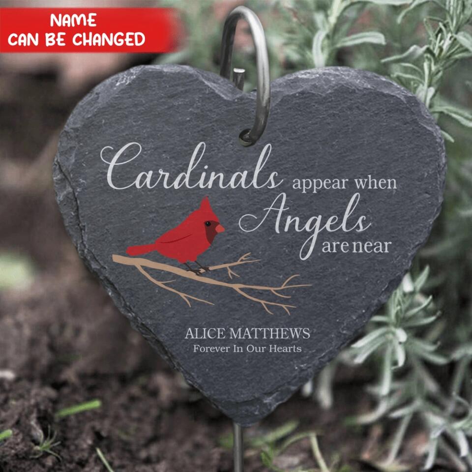 Cardinals Appear When Memorial - Personalized Garden Stone
