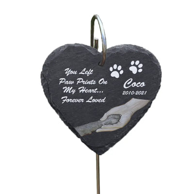 You Left Paw Prints On My Heart  - Personalized Garden Stone