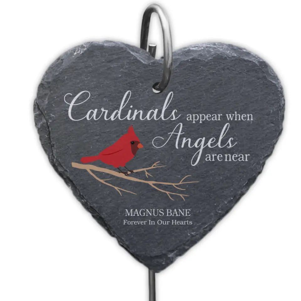 Cardinals Appear When Memorial - Personalized Garden Stone