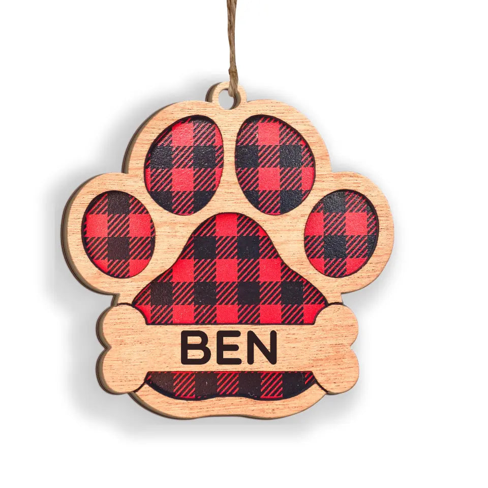 Customizable Dog Paw Print, Gift For Dog Lover - Personalized Ornament