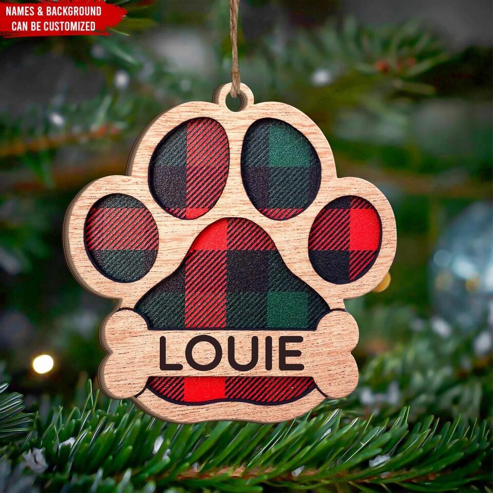 Customizable Dog Paw Print, Gift For Dog Lover - Personalized Ornament