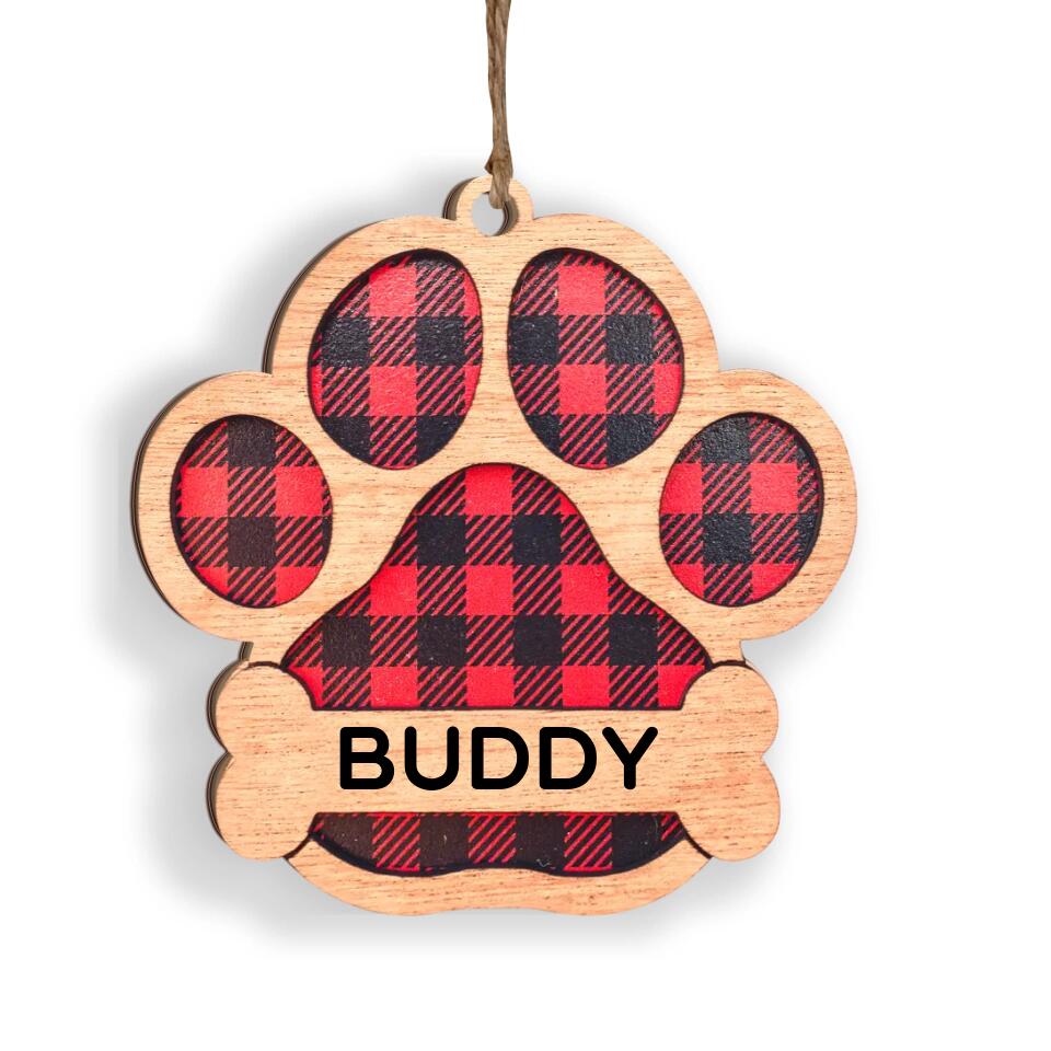 Customizable Dog Paw Print, Gift For Dog Lover - Personalized Ornament